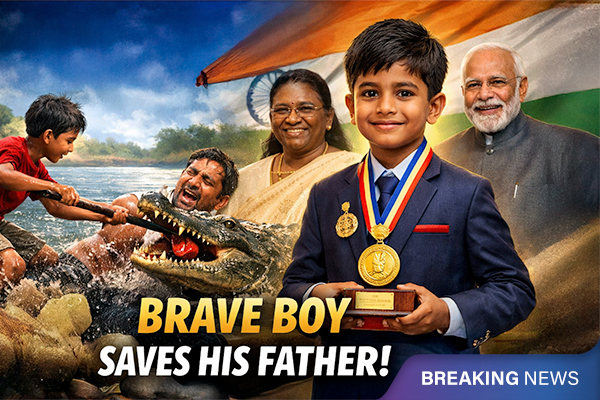 9-Year-Old Agra Boy Fights Crocodile, Saves Father, Wins National Honour