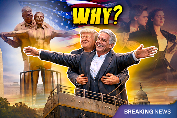 Titanic-Style 12- Feet Statue of Trump and Epstein Appears on Washington’s National Mall
