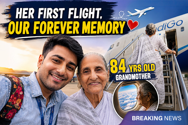 84-Year-Old Grandmother Takes Her First Flight as Grandson Fulfils Her Dream